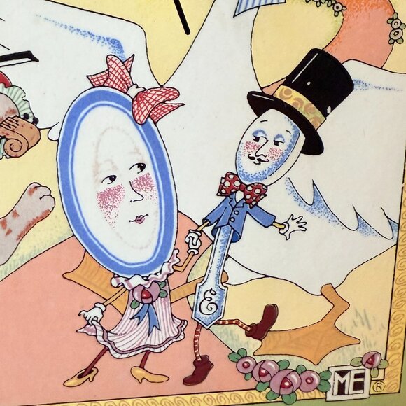 1999 Mary Engelbreit cow jumped over the moon wall clock - Picture 11 of 17